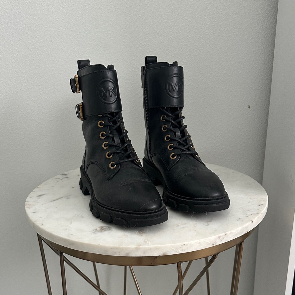 Michael Kors Leather Combat Boots